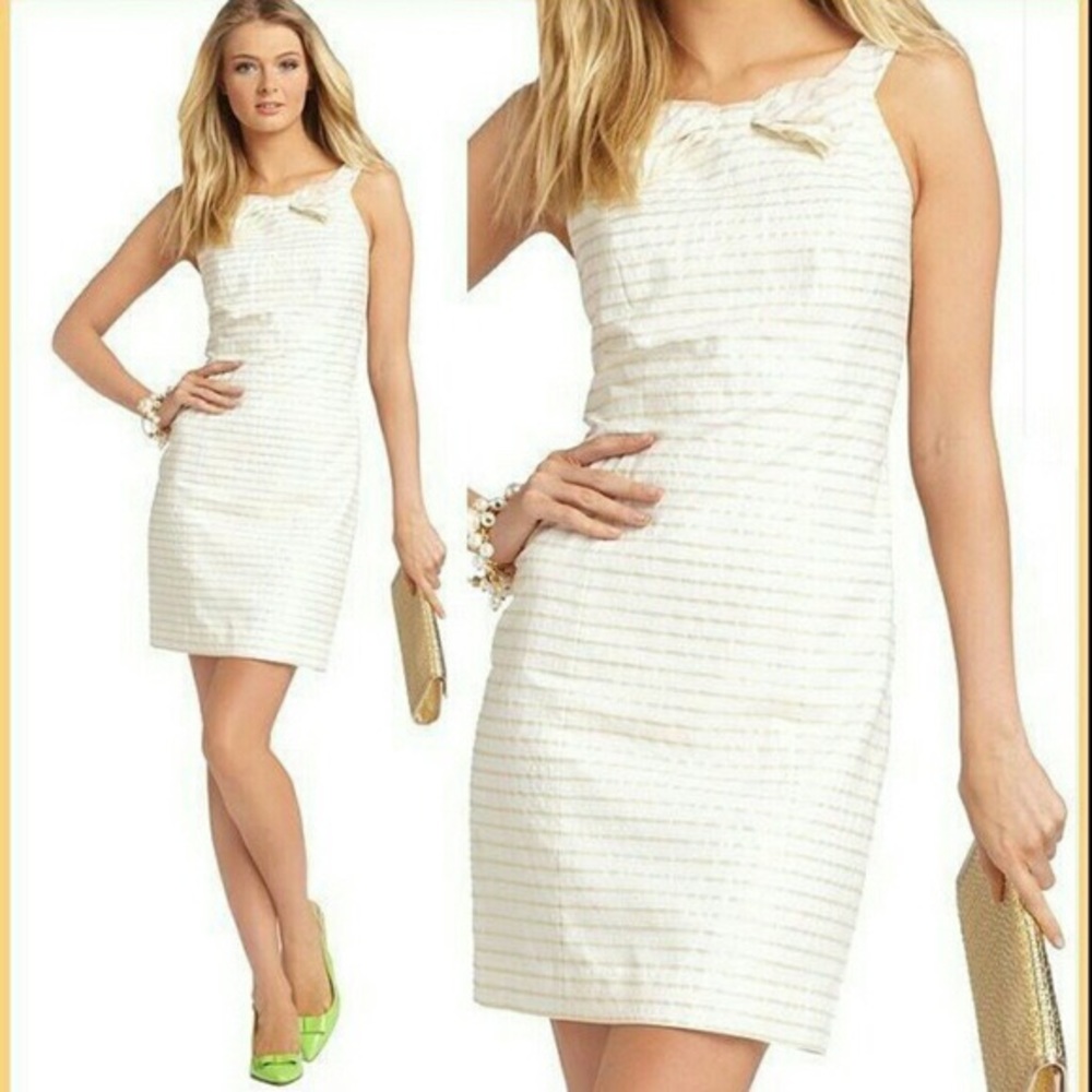 Lilly Pulitzer Gold Striped Henley Shift Dress
